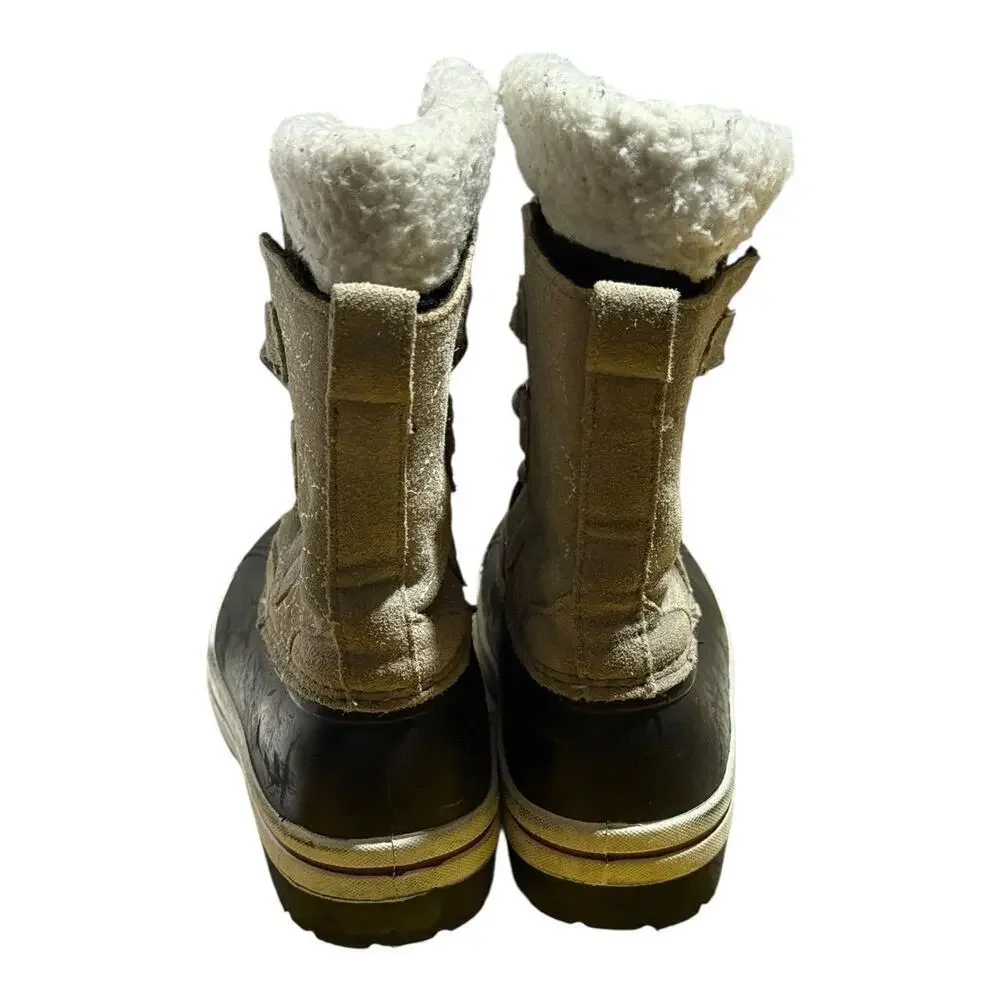 Magellan Kids Winter Snow Boots Size 3 Gray Black Pink Waterproof Insulated